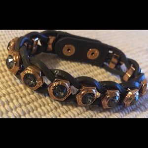 EUC Henri Bendel leather bracelet Rose Gold
